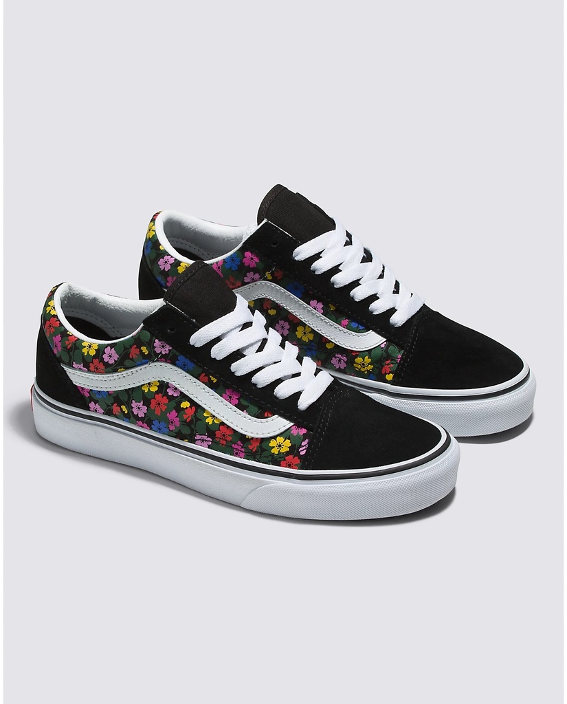 Vans Old Skool Shoes Floral Black White